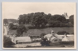 RPPC Lamerton Village Thatched Cottages Church Devon England Vintage Postcard - $48.37