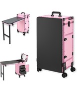 Portable Folding Manicure Table with Wheels Handle Lockable Train Case 3  - $461.99