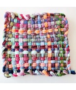 Pot Cozy Coaster Fabric Woven Handmade Maine Crafts Multicolor 5x5 C86 - $27.34 CAD