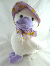 Chosun White Duck Plush lavender beek and feet Bonnet has yellow chicks 10&quot; X 8&quot; - £18.67 GBP