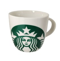 Starbucks 2017 14 oz Green / White Mermaid Logo Barrel Coffee Mug Cup - £14.85 GBP