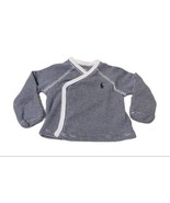 Ralph Lauren Baby Striped Snap Shirt Size Newborn Pony Navy White Nautical - £7.78 GBP