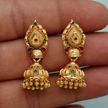 22k Yellow Gold Earrings Jhumka jewelry , handmade vintage Pure Traditional wedd - £1,233.74 GBP