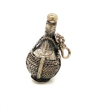 Vtg Sterling Signed Danecraft Carve Wine Perfume Bottle Dangle Charm Pendant - £59.35 GBP