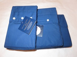 Ralph Lauren Organic Cotton Percale 4P Queen Sheet set Harbor Blue  - £141.03 GBP