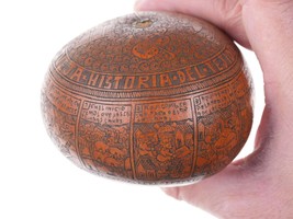 Vintage Peruvian Folk Art Traditional Mate Burilado Carved Gourd - £128.45 GBP