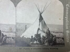 Cheyenne Native American Family Stereoview - $28.71