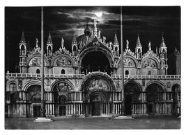 RPPC Italy Venice Basilica S Marco at Night Moonlight Glossy 4X6 SBV Postcard - £5.25 GBP