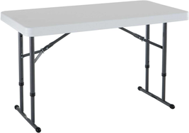 Commercial Height Adjustable Folding Utility Table 4 Feet White Granite NEW - £101.08 GBP