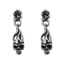 Punk skull stud earrings 316l stainless steel earrings snake hip hop cz earrings gothic thumb200