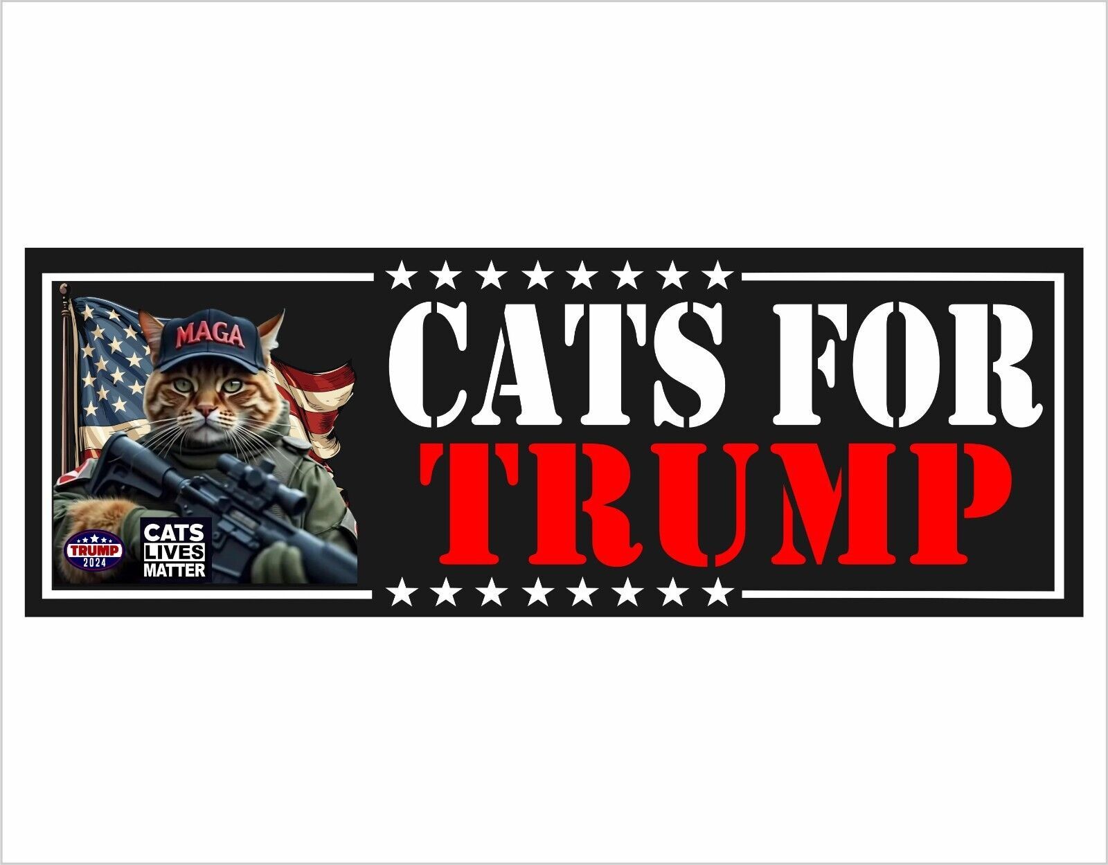 Cats for Trump Bumper Sticker or Magnet Trump Vance 2025 MAGA Save Ameri... - $4.94+