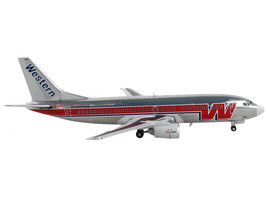 Boeing 737-300 Commercial Aircraft &quot;Western Airlines&quot; Silver with Red Stripes 1/ - £50.74 GBP