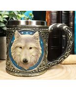 Ebros Gift Alpha Direwolf Wolf Celtic Tribal Magic Resin 16oz Drinking Mug - $450.75 MXN