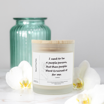 &quot;I Used To Be A People Person&quot; Frosted Glass Candle Eco-Friendly and Non-Toxic - £17.54 GBP