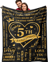 5 Year Wedding Anniversary Blanket 50&quot;X60&quot;, 5 Year Anniversary Blanket Gifts for - £36.86 GBP