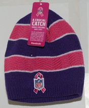 Reebok NFL Licensed Minnesota Vikings Pink Purple Breast Cancer Knit Cap image 2