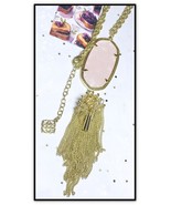 Kendra Scott Rayne Necklace Rose Quartz Gold Tone Tassel Pendant Bohemian - £27.62 GBP