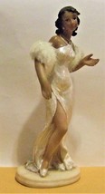 African American Ceramic Woman in white long Gown by Shiah Yih - £4.32 GBP