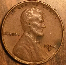 1954 D Usa Lincoln Wheat Small Cent Penny Coin - £1.04 GBP