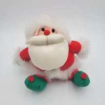 Play By Play Nylon Parachute Faux Fur Santa Plush Christmas Holiday Vintage 8&quot; - £7.90 GBP