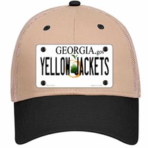 Yellow Jackets Georgia Novelty Khaki Mesh License Plate Hat - £22.77 GBP