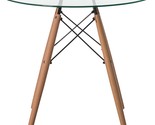 Accent Dining Table With A Round Clear Glass Top And Four, And Living Room. - £128.99 GBP