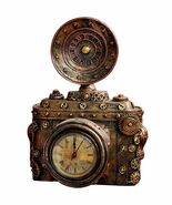 Steampunk Vintage Camera Shelf clock | Retro Antique Table Clock with Ro... - $138.93 CAD
