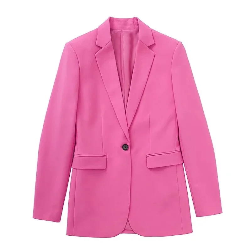 TRAF ZA  Women&#39;s Elegant Loose Office Blazer + Shorts Two Piece Solid Jacket Lon - £111.35 GBP