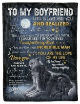 To My Boyfriend Fleece Blanket Gift From Girlfriend Wolf Couple Love Blankets - £29.06 GBP+