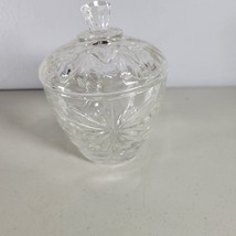 Crystal Cut Glass Sugar Bowl 5” Tall x 4&quot; Wide with Lid Elegant - $12.96