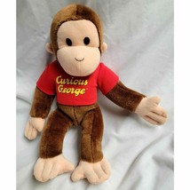 Applause Curious George Plush 14&quot; Brown Stuffed Monkey w Red Shirt Margret Rey - £7.30 GBP