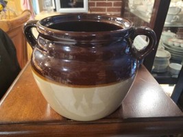 Monmouth Pottery USA 2-Handled Crock Bean Pot Cottage Core Granny No lid - $12.70