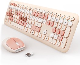 This Full-Size, Colorful, Ergonomic, Retro, Low-Noise Keyboard With Adorable - £40.99 GBP