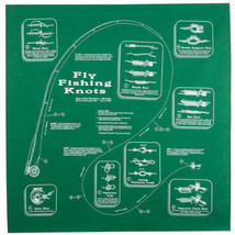 Printed Image Fly Fishing Knots Bandanna 22&quot; x 22&quot; Green Knot Tying Tips - £8.26 GBP