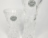 Vintage 4&quot; &amp; 6&quot; Lenox Cut Fine Crystal Star Bud Vases Czech New No Box U116 - £31.84 GBP