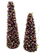 Fun &amp; Festive Christmas Beaded Berry  19” &amp; 14&quot; Artificial Trees (set of 2) - $61.66 CAD