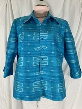 Blouse/Jacket Blue: 100% Thai silk hand woven - £75.93 GBP