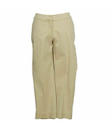 EILEEN FISHER Dune Tan Washed Cotton Tencel Twill Crop Straight Trouser ... - £70.76 GBP