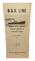 1935 O.S.K. Line South Seas Service sailing schedule passage fares pamphlet VTG - $6.89