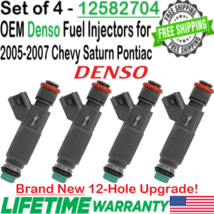 NEW OEM x4 Denso 12-Hole Upgrade Fuel Injectors for 2006, 2007 Chevy HHR 2.2L I4 - £205.67 GBP