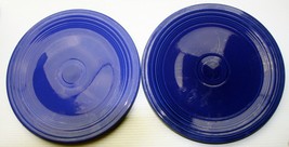 Lot 2 vtg Navy/Cobalt blue Fiestaware lunch plate wet ft sager pin bottom rings - £7.76 GBP