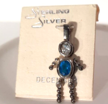 Sterling Silver Baby Charm December Boy Blue Topaz Charm Bracelet See photos - £11.74 GBP