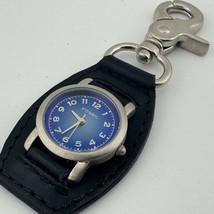 Fossil Pocket Watch Women Silver Blue Snap-on Quartz Japan Analog New Ba... - $28.49