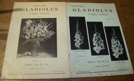 1930 LOT ANTIQUE NATHAN VAN DE CAR GLADIOLUS FLOWER CATALOG SYRACUSE NY ... - $16.82