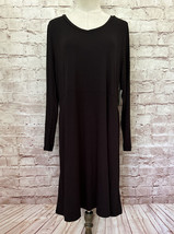 Terra &amp; Sky Womens Dress Plus Size 0X Black Long Sleeve Knit Swing Dress... - $23.20