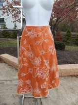 Nwt Talbots Fab Orange Silk Emb Skirt 10 $108 - £39.95 GBP
