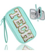 Electronics Organizer Bag Travel with Chenille Letter Patch TECH Traveli... - £23.93 GBP