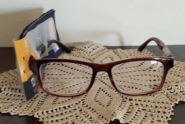 MUSA4RBWNFD ~ BROWN READER EYEGLASSES ~ +2.00 LENSES ~ WITH CLOTH CASE ~ 2B - £11.70 GBP