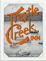 Trestle Creek Inn Menu Lake Pend Oreille Idaho Dining and Drinking Depot - £22.15 GBP