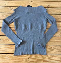 devotion by Cyrus NWT women’s keyhole ribbed sweater Size S grey F12 - £11.47 GBP